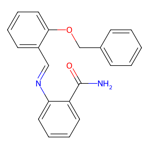 2-({(E)-[2-(benzyloxy)phenyl]methylidene}amino)benzamide structure