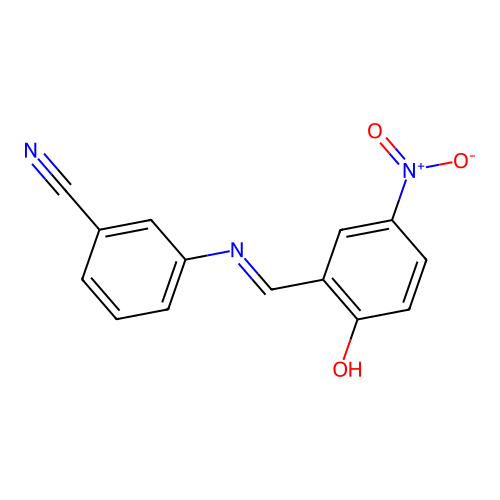 Benzonitrile, 3-(2-hydroxy-5-nitrobenzylidenamino)- structure
