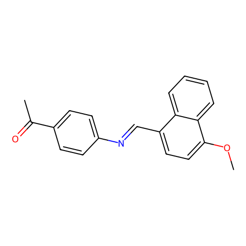 1-(4-{[(E)-(4-methoxynaphthalen-1-yl)methylidene]amino}phenyl)ethanone structure