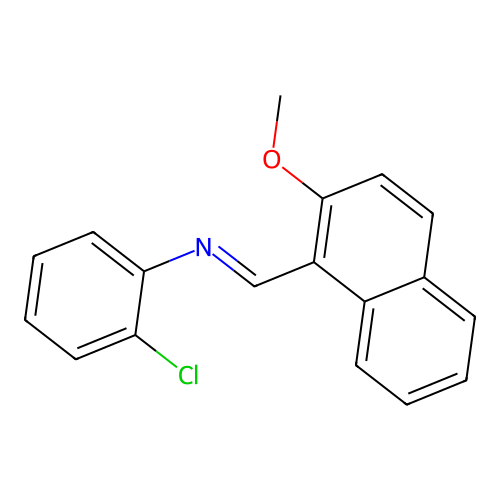 2-chloro-N-[(E)-(2-methoxynaphthalen-1-yl)methylidene]aniline structure