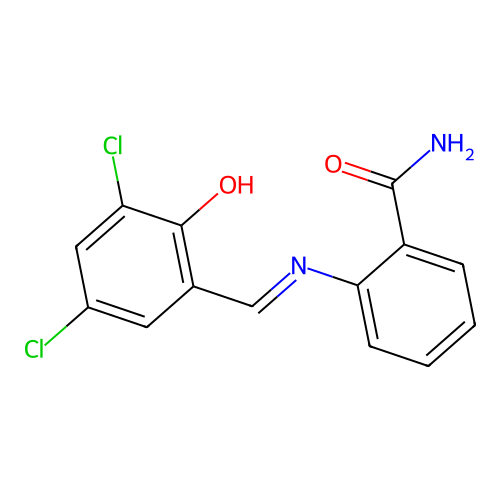 2-[(3,5-Dichloro-2-hydroxybenzylidene)amino]benzamide structure