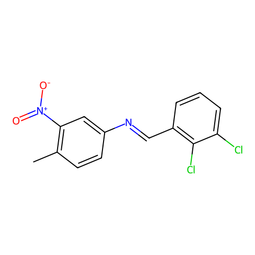 N-(2,3-dichlorobenzylidene)-4-methyl-3-nitroaniline structure