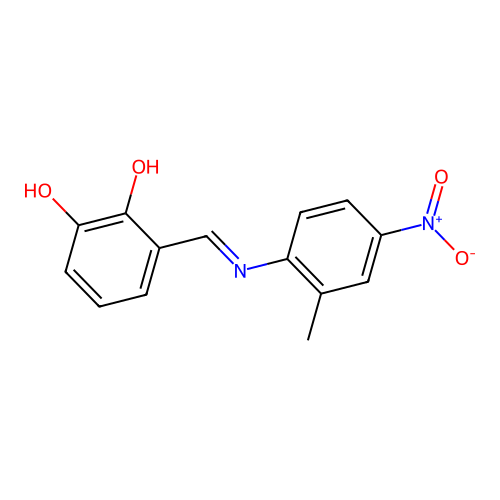 3-[({4-Nitro-2-methylphenyl}imino)methyl]-1,2-benzenediol structure