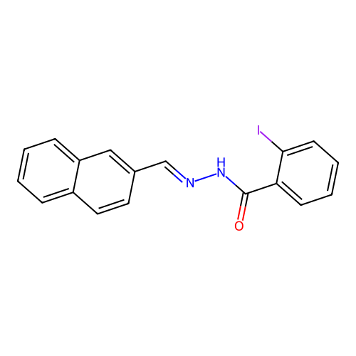 2-iodo-N-[(E)-naphthalen-2-ylmethylideneamino]benzamide structure