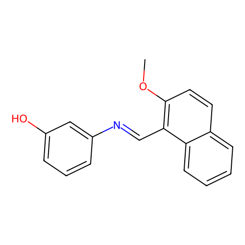 3-{[(E)-(2-methoxynaphthalen-1-yl)methylidene]amino}phenol structure
