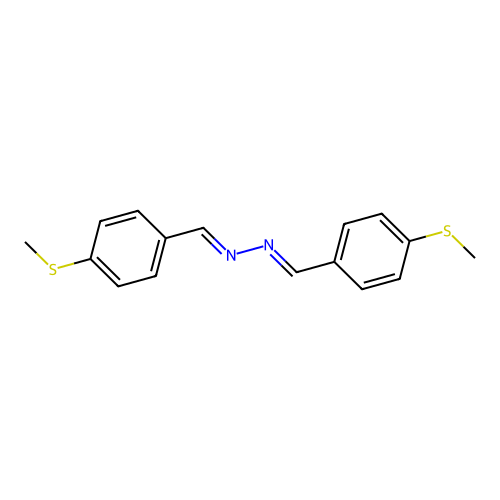 N,N'-Bis-(4-methylsulfanyl-benzylidene)-hydrazine structure