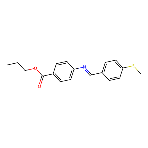 propyl 4-({(E)-[4-(methylsulfanyl)phenyl]methylidene}amino)benzoate structure
