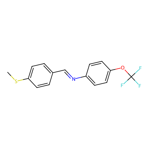 Benzenamine, 4-trifluoromethoxy-N-(4-methylthiobenzylidene)- structure