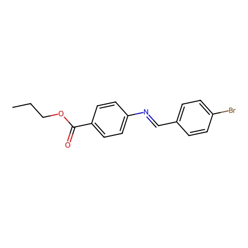 propyl 4-{[(E)-(4-bromophenyl)methylidene]amino}benzoate structure