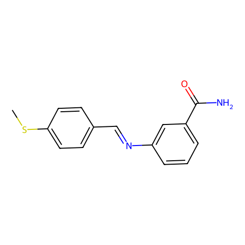 3-({(E)-[4-(methylsulfanyl)phenyl]methylidene}amino)benzamide structure