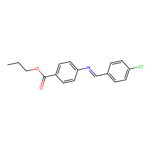 propyl 4-{[(E)-(4-chlorophenyl)methylidene]amino}benzoate structure