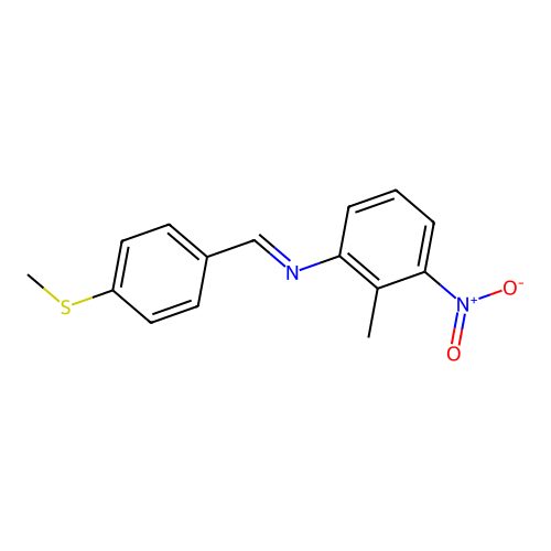 (2-Methyl-3-nitrophenyl)[4-(methylsulfanyl)benzylidene]amine structure