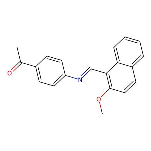 1-(4-{[(E)-(2-methoxynaphthalen-1-yl)methylidene]amino}phenyl)ethanone structure