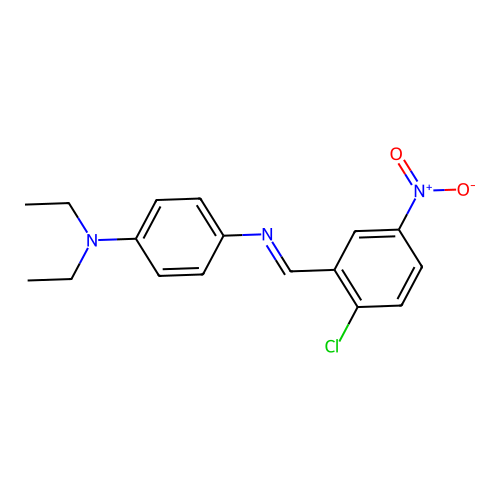 4-[(2-chloro-5-nitrophenyl)methylideneamino]-N,N-diethylaniline structure