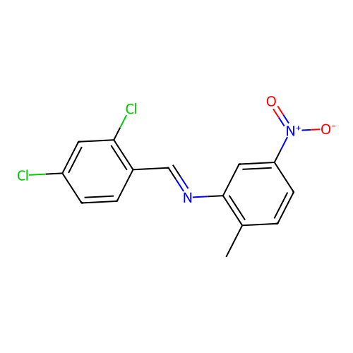 N-[(E)-(2,4-dichlorophenyl)methylidene]-2-methyl-5-nitroaniline structure
