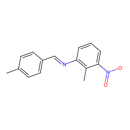 2-methyl-N-[(E)-(4-methylphenyl)methylidene]-3-nitroaniline structure