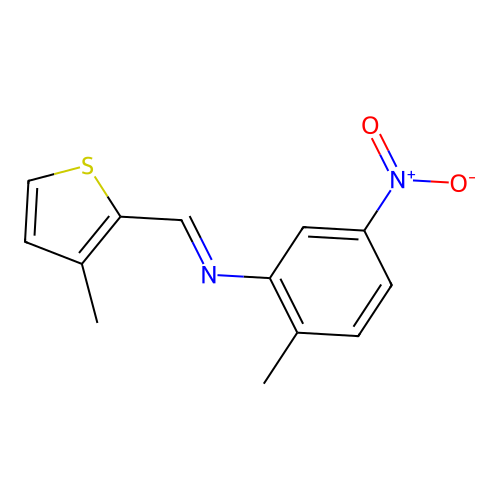 2-methyl-N-[(3-methyl-2-thienyl)methylene]-5-nitroaniline structure