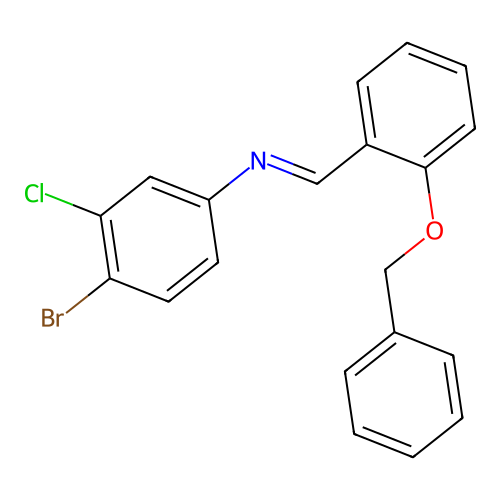 N-{(E)-[2-(benzyloxy)phenyl]methylidene}-4-bromo-3-chloroaniline structure