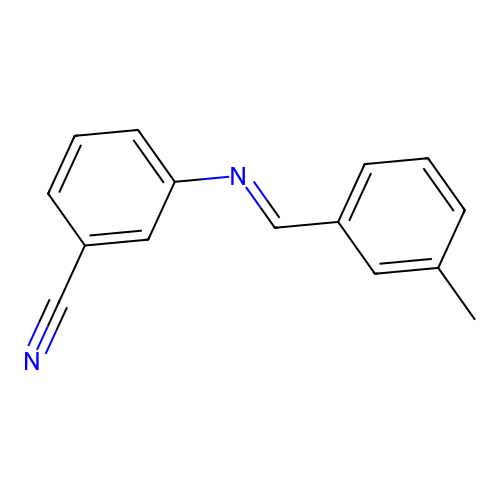 3-{[(E)-(3-methylphenyl)methylidene]amino}benzonitrile structure