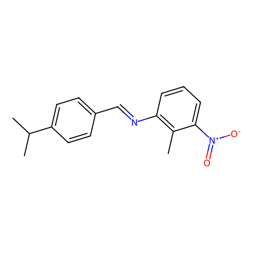 Benzene, 1-(4-isopropylbenzylidenamino)-2-methyl-3-nitro- structure