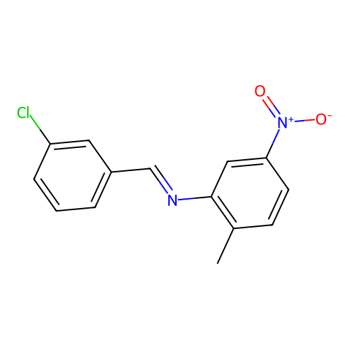 N-[(E)-(3-chlorophenyl)methylidene]-2-methyl-5-nitroaniline structure