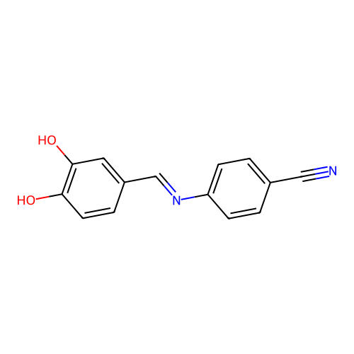 Benzonitrile, 4-(3,4-dihydroxybenzylidenamino)- structure