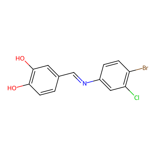 Benzene-1,2-diol, 4-(4-bromo-3-chlorophenyliminomethyl)- structure