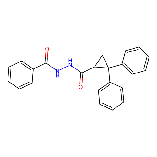 N'-[(2,2-diphenylcyclopropyl)carbonyl]benzohydrazide structure