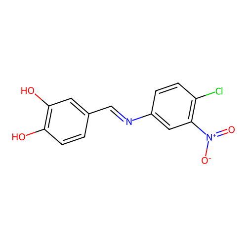 4-[(4-Chloro-3-nitro-phenylimino)-methyl]-benzene-1,2-diol structure