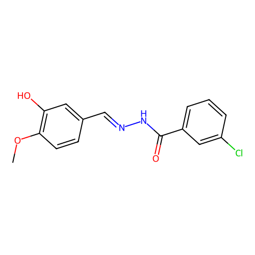 3-chloro-N'-(3-hydroxy-4-methoxybenzylidene)benzohydrazide structure