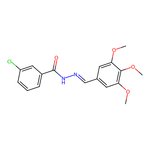3-chloro-N'-(3,4,5-trimethoxybenzylidene)benzohydrazide structure