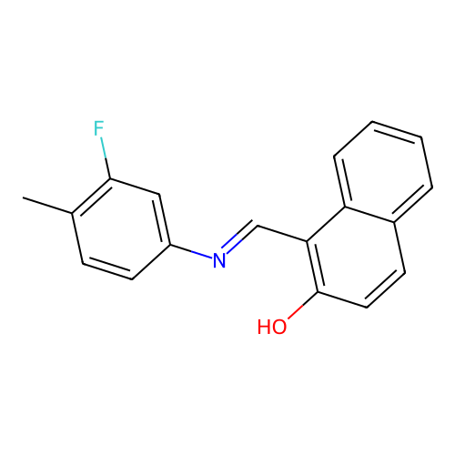 1-{[(3-Fluoro-4-methylphenyl)imino]methyl}-2-naphthol structure