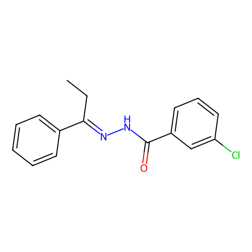 3-chloro-N'-(1-phenylpropylidene)benzohydrazide structure
