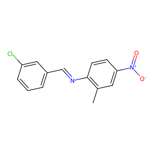 N-(3-chlorobenzylidene)-2-methyl-4-nitroaniline structure