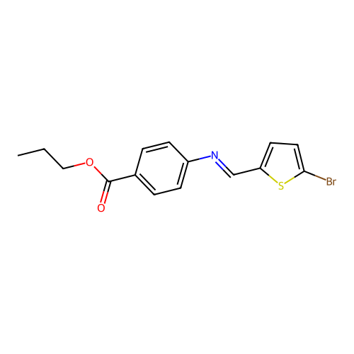 propyl 4-{[(E)-(5-bromothiophen-2-yl)methylidene]amino}benzoate structure