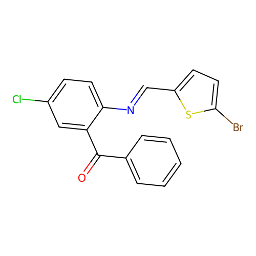 [2-[(5-Bromo-thiophen-2-ylmethylene)-amino]-5-chloro-phenyl]-phenyl-methanone structure