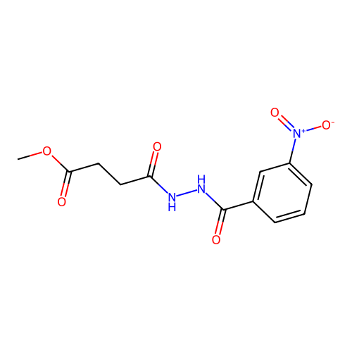 Methyl 4-{2-[(3-nitrophenyl)carbonyl]hydrazinyl}-4-oxobutanoate structure