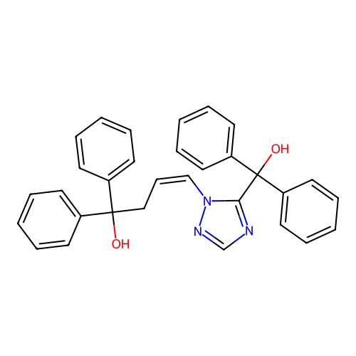 (Z)-4-[5-[hydroxy(diphenyl)methyl]-1,2,4-triazol-1-yl]-1,1-diphenylbut-3-en-1-ol structure