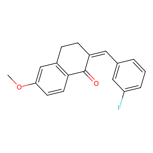 2-[(3-Fluorophenyl)methylidene]-6-methoxy-3,4-dihydronaphthalen-1-one structure