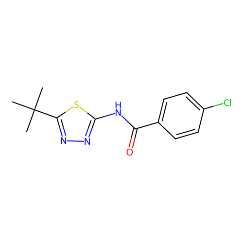 N-(5-tert-butyl-1,3,4-thiadiazol-2-yl)-4-chlorobenzamide structure