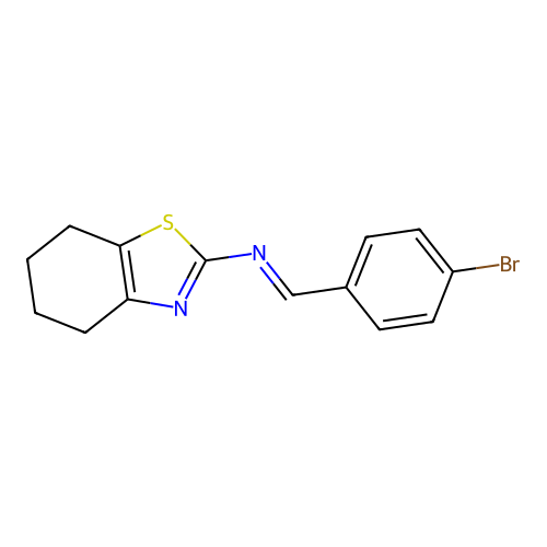 (NE)-N-[(4-Bromophenyl)methylidene]-4,5,6,7-tetrahydro-1,3-benzothiazol-2-amine structure