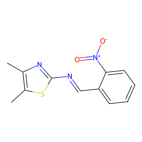 2-({2-Nitrobenzylidene}amino)-4,5-dimethyl-1,3-thiazole structure