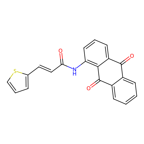 (E)-N-(9,10-dioxoanthracen-1-yl)-3-thiophen-2-ylprop-2-enamide structure