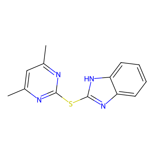 2-[(4,6-dimethylpyrimidin-2-yl)sulfanyl]-1H-benzimidazole structure