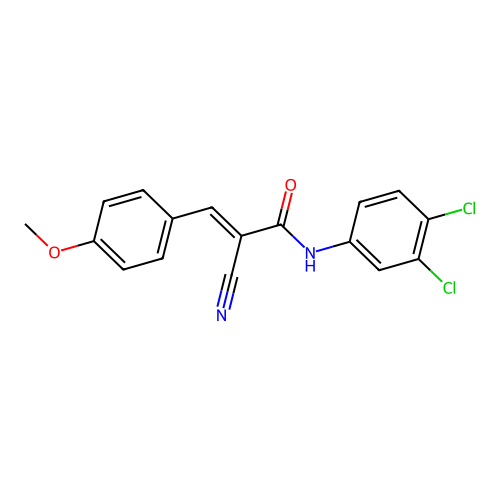 2-cyano-N-(3,4-dichlorophenyl)-3-(4-methoxyphenyl)prop-2-enamide structure
