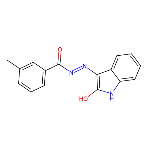 3-methyl-N'-(2-oxo-1,2-dihydro-3H-indol-3-ylidene)benzohydrazide structure