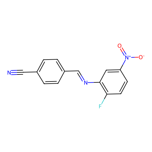 4-{[(2-Fluoro-5-nitrophenyl)imino]methyl}benzonitrile structure