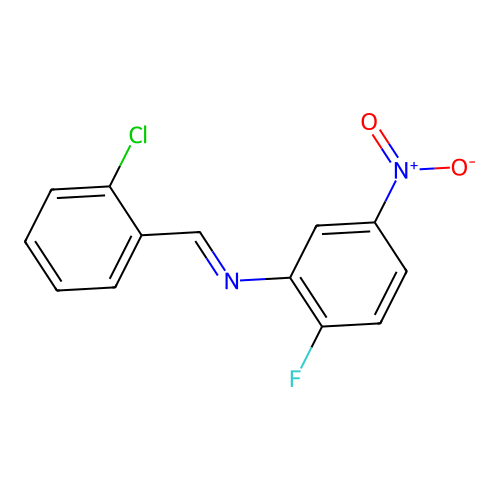 N-(2-chlorobenzylidene)-2-fluoro-5-nitroaniline structure