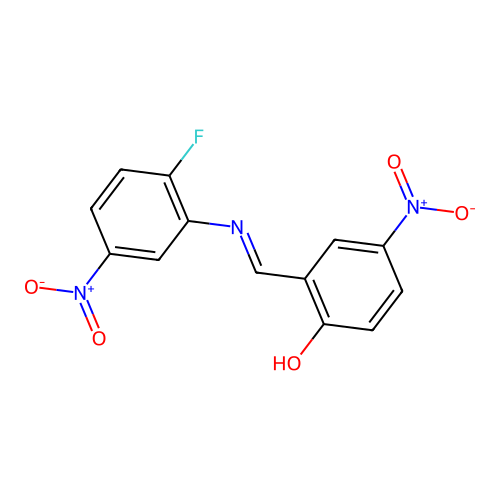 Phenol, 2-(2-fluoro-5-nitrophenyliminomethyl)-4-nitro- structure