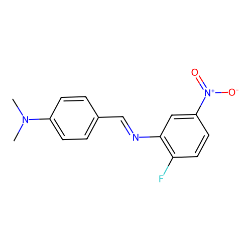 N-[4-(dimethylamino)benzylidene]-2-fluoro-5-nitroaniline structure